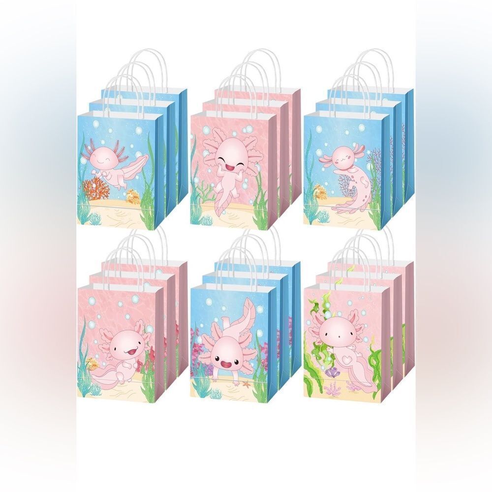 Axolotl cute Gift Bags Set perfect for birthday party